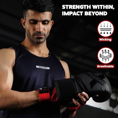 WYOX Gel Boxing Hand Wraps Inner Gloves for Men & Women, 80cm Quick Wrist Straps, Padded Knuckle Protection for Muay Thai Kickboxing, Hand Wraps for Boxing & Martial Arts