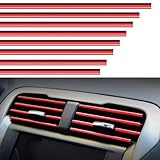 XKSOCT 20 Piezas 20cm Tira Decorativa Salida Aire Coche, PVC Salida De Aire Acondicionado Tira Decorativa, DecoracióN De Salida De Aire De Coche Universales Accesorios Para El Interior Del Coche(rojo)