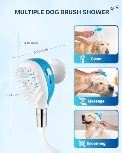 Sink Faucet Dog Shower Attachment – 2-in-1 Dog Shower Head, Bath Sprayer & Soap Dispenser, Pet Bath Brush, 79″ Dog Bathing Hose Shower Set for Tub Faucet, Indoor & Outdoor Sink Faucet Dog Shower Attachment – 2-in-1 Dog Shower Head, Bath Sprayer & Soap Dispenser, Pet Bath Brush, 79″ Dog Bathing Hose Shower Set for Tub Faucet, Indoor & Outdoor