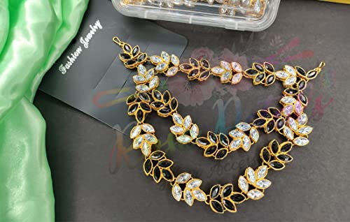 Image of Rose Petals Golden Wedding Hair Accessories /Hair Pins /Juda Pins /Chain for Women and Girls