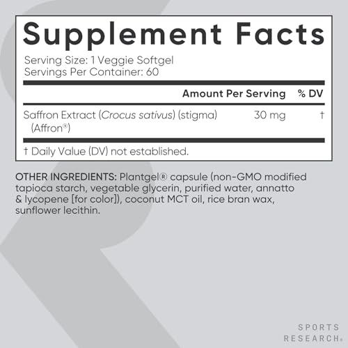 Sports Research Pure Affron Saffron Supplement
