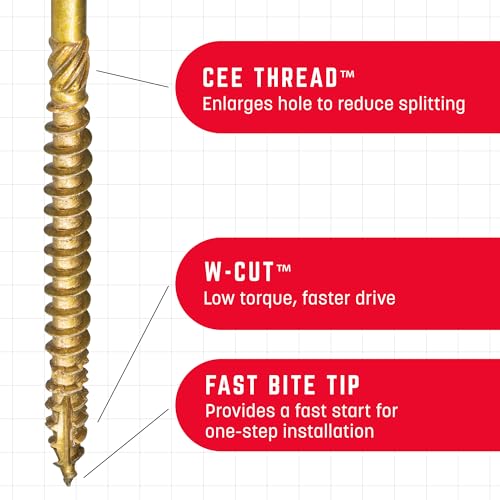 Image of GRK Fasteners RSS 5 /16 x 3-1 /2 Inch, Rugged Structural Screws, 100 PCS, Rust Resistant Climatek Coating, Interior and Exterior Use, Heavy-Duty Framing & Decking Screws, Fast Bite Tip with Star Drive