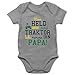 Produktbild Statement Sprüche Baby - Mein Held fährt Traktor - 3/6 Monate - Grau meliert - Baby Body Traktor - BZ10 - Baby Body Kurzarm für Jungen und Mädchen