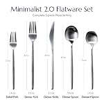 Minimalist 2.0 20-Piece Flatware Set, 18/10 Stainless Steel - Image 3