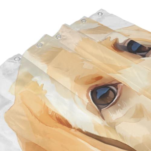 Rideau de douche Golden Retriever imperméable en polyester - 4