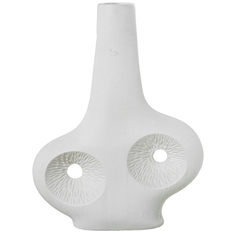Vase de sol grand format DRW en céramique blanche design moderne double trou