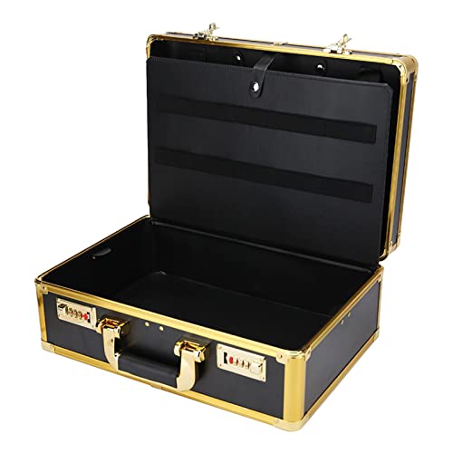Multifunctional Barber Stylist Attache Organizer Box - Styling Supplies Set for Hairdressing Tools- gold
