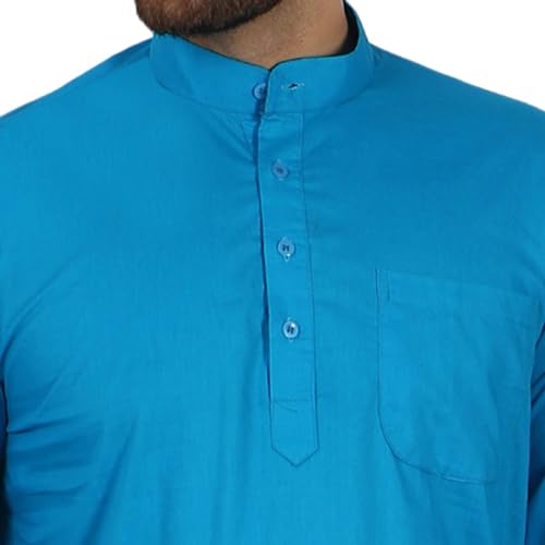 Image of AMAZON BRAND - ANARVA Men's Pure Cotton Solid Kurta Long Sleeves Band Collar Casual Shirt