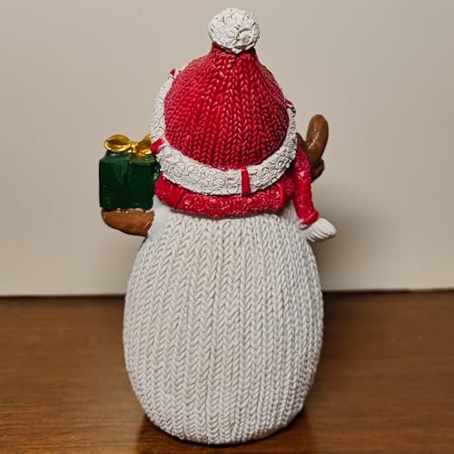 Snowman-Figurine-Christmas-Decorations-Snowman-Statue-Holding-Gift-Box-Home-Decorative-Resin-New-Year-Indoor-Snow-Man-Figure-Ornament-55-H Snowman Figurine Christmas Decorations Snowman Statue Holding Gift Box Home Decorative Resin New Year Indoor Snow Man Figure Ornament 55 H