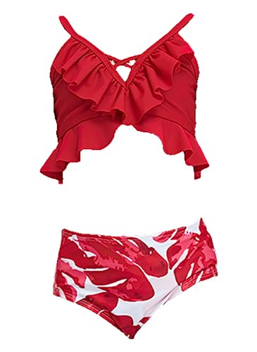 Girls Swimsuit Two Pieces Bikini Set Ruffle Bathing Suits