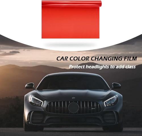 Image of HOME13 Self Adhesive Auto Car Tint Headlight Taillight Fog Light Vinyl Smoke Film Sheet Sticker Cover Car & Bike Protection Film (Red, 12x80 Inch)