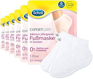 Scholl EXPERTCARE intensywnie pielęgnująca maska do stóp, nawilżająca pielęgnacja, bez perfum i barwników, 6 par jednorazowych skarpet