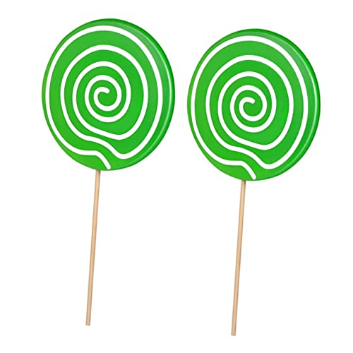 2 Pz oggetti di scena lecca-lecca oggetto decorativo per foto ornamento di Decorazioni realistici decorazioni per scene modelli decorativi finti verde