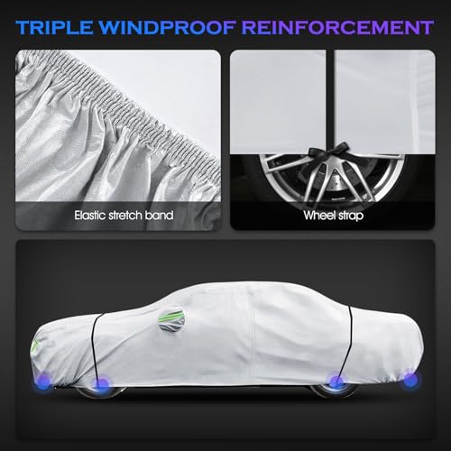 Image of Car Cover Custom Fit for Mazda Miata MX-5 1989-2025,6 Layers Truck Cover Waterproof All Weather for Automobiles,Outdoor Full Exterior Cover,Rain, Sun, Wind Protection,Silver