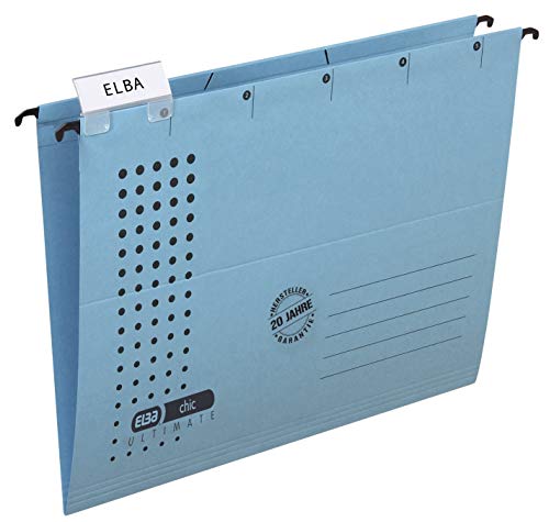 Preisvergleich Produktbild Elba 85740-BL Hängemappe chic, blau, Pappe RC, 230 g / m, mit Sichtreiter, seit