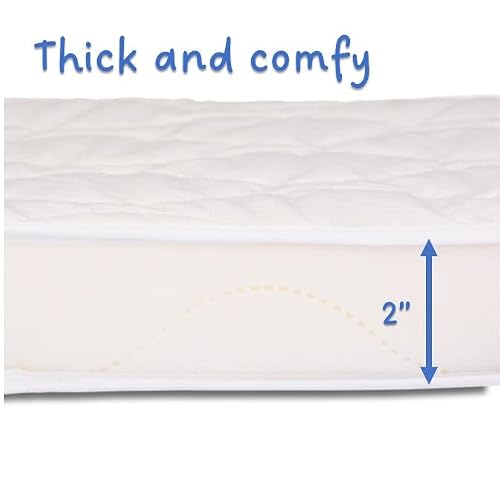 First Essentials Baby Bassinet Cradle Mattress Oblong 17" X 35" Breathable Foam Interior Waterproof Padded Design. #TOP2