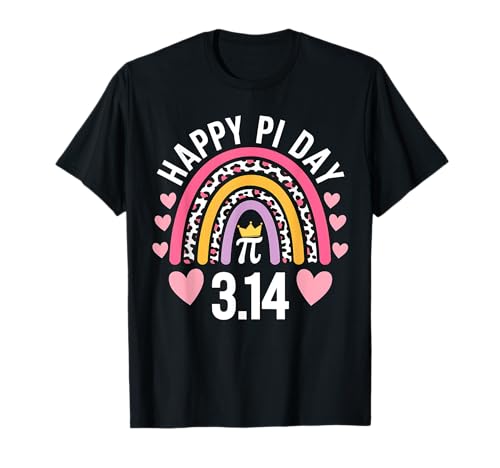 Happy Pi day Rainbow 3.14 Pi Math Coach Teacher Pi day Queen T-Shirt