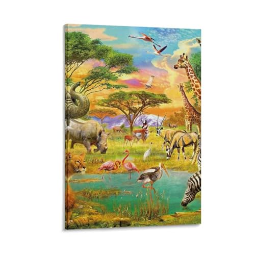 Impression sur toile tigre et lion de qualité supérieure pour décoration murale