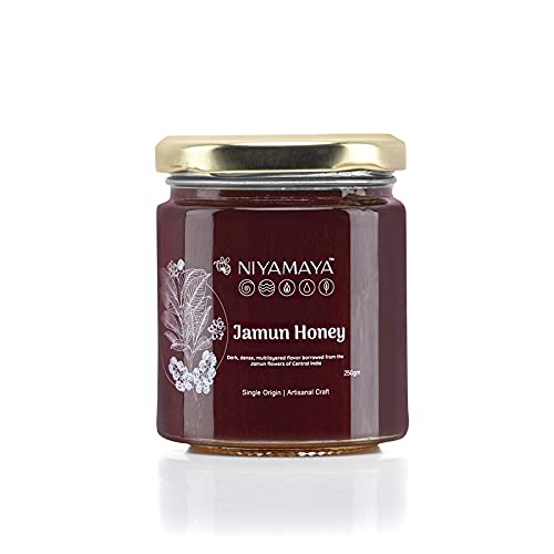 NIYAMAYA Jamun Honey 250 gm | 100% Raw Organic Natural Jamun Honey Unprocessed No Added Sugar Pure Jamun honey No Adulteration | Lab Tested