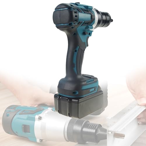 Strumento di Dado a Rivetto Senza Fili, Kit Elettrico con Batteria e Caricabatterie 2PCS, Kit di Strumenti per Noci ciechi Senza Spazzola per l'edificio per uffici