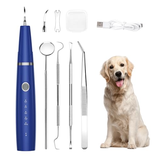 ORIA Dog Plaque Remover for Teeth, Ultrasonic Dog Teeth Cleaning Kit with LED Light, 5 Modes, Waterproof & Rechargeable Pet Tooth Cleaner for Tartar and Stains, Dogs and Cats