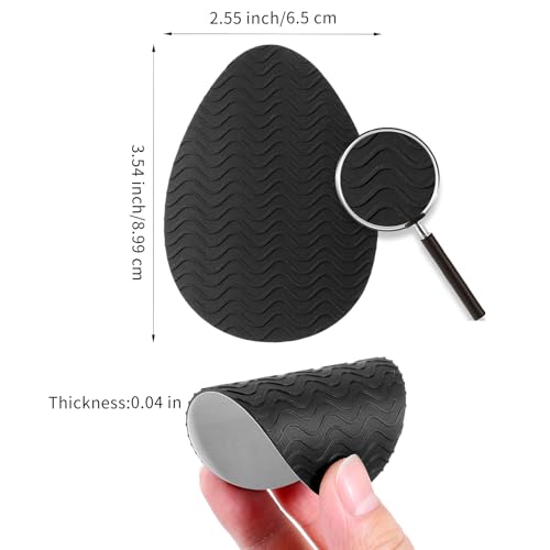 Image of Kifmurase 6 Pcs Black Non-Slip Shoe Pads, Thickened Non-Skid Rubber Protector on Bottom of Shoes for Heel, Noise Reduction Shoe Cushion Self-Adhesive Anti-Slip Sole Sticker for Women Men Leather Shoes