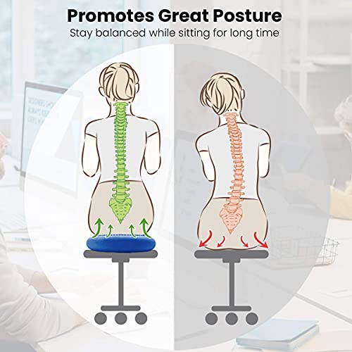 ROMIX-Wobble-Cushion-34CM-Inflatable-Air-Stability-Balance-Board-with-Pump-Non-slip-Sitting-Posture-Trainer-Wiggle-Seat-Core-Balance-Disc-for-Sensory-Kids-ADHD-Physio-Therapy-Fitness-Exercise