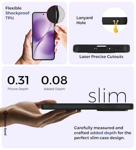 Image of Golden Sand for Vivo X200T 5G - Rugged Frosted Semi Transparent PC Shock Proof Slim Back Case for Vivo X200T, Stellar Black