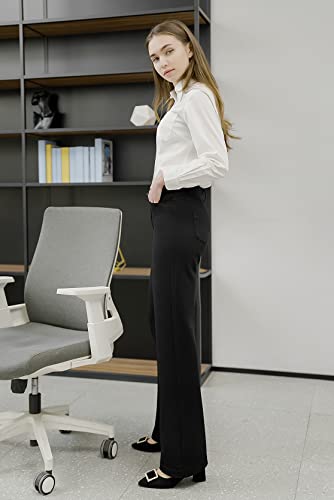 Spym Womens 28''/30'' Stretchy Dress Pants with Pockets, Regular, Petite for Office Work Business2