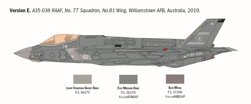 Italeri 2836 1:48 F-35A Lightning II (Beast Mode) - Modellbau, Bausatz, Standmodellbau, Basteln, Hobby, Kleben, Plastikbausatz, detailgetreu