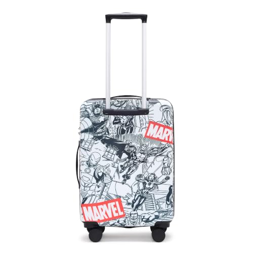 Image of NOVEX Marvel Original Avengers Kids Trolley Bags for Travel | Black, 18-Inch Polycarbonate Luggage | Kid Spinner Luggage /Suitcase with 4 Wheel - 360 Rotating | Unique Bags for Cute Kids
