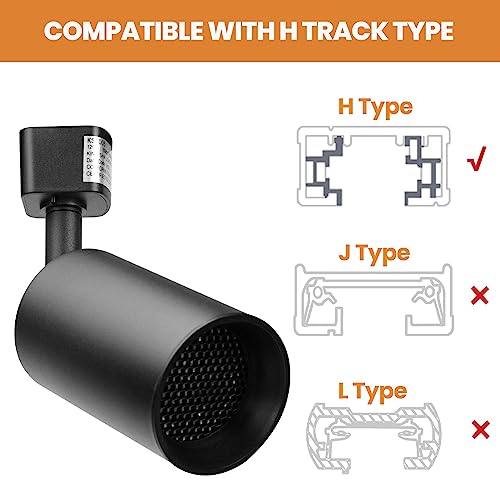 King Sha Anti Glare Led Track Lighting Heads (50W Eqv.) Compatible With Halo Track,Dimmable,Cri90+ 3000K,Etl Listed,6 Pack #TOP1