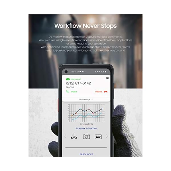 Samsung Galaxy XCover Pro | Rugged (IP68 Rated) Unlocked (Verizon and AT&T) | Dual Sim | 64GB of Storage | SM-G715UZKDXAA, Black