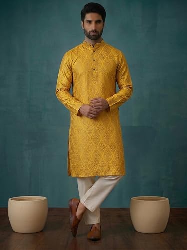 Image of SOJANYA (Since 1958 Men's Silk Blend Designer Long Kurta