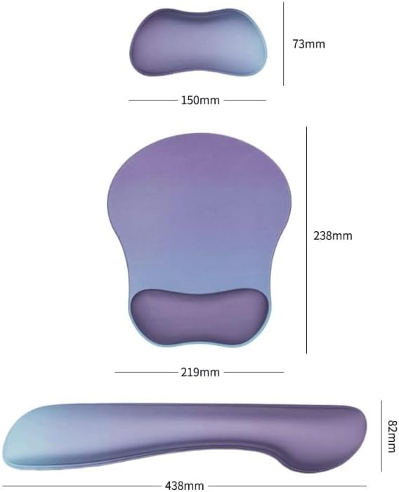 Soft Cotton Keyboard Hand-held Good-Looking Gradient Color Office Wristband Three-piece Set Wrist Pad image 5