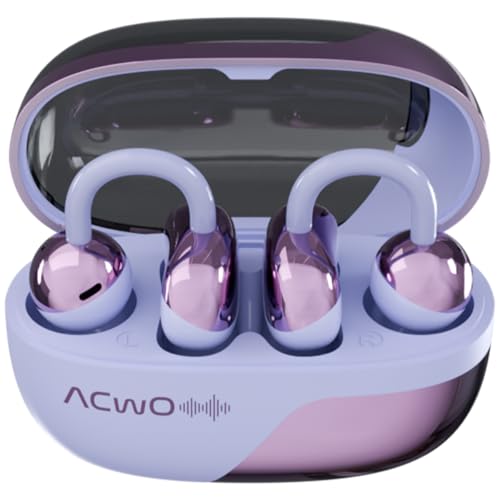 Image of ACwO DwOTS Flow Open Ear Earbuds | X-Fidelity Sound | AI-ENC Mic | Dual Mode (Music & Gaming) | 50H Playtime | Fast Charging | IPX5 | Bluetooth 5.3 Iris Purple