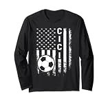 Soccer Cici America Flag Vintage Christmas Xmas Long Sleeve T-Shirt