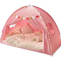 Twin Bed Tent for Kids, Twin Size Bed Tents Indoor Canopy Privacy on Bunk Sleep Inside Drafty Room for Girls, Pink