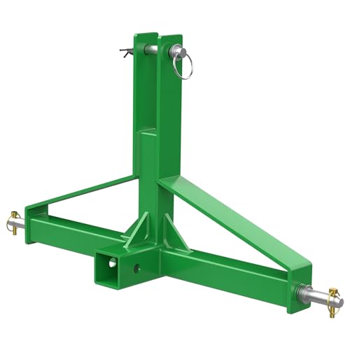Garvee 3 Point 2" Receiver Trailer Hitch Heavy Duty Drawbar Adapter Cat 1 Tractor Tow Compatible,10,000Lb Tractor 3 Point Hitch Receiver,Towing Ball M
