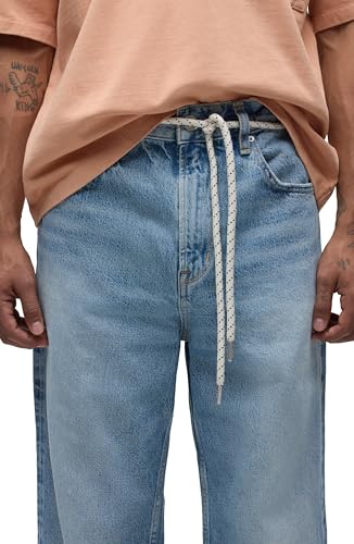 Image of Hudson Men's Luca Loose Fit Wide Leg Denim Pant
