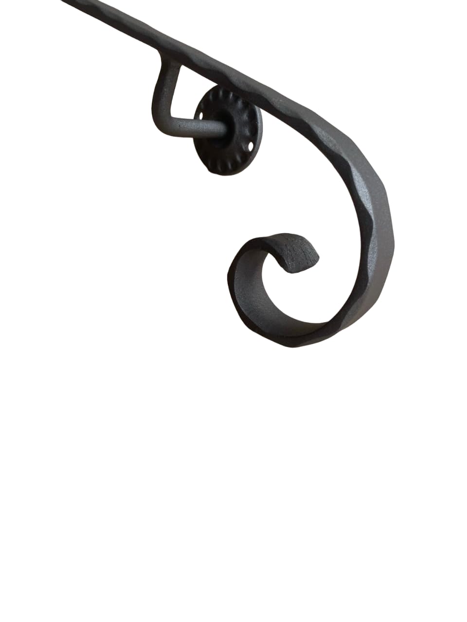 Pasamanos de hierro modelo Cartujo, longitud de 50 cm a 400 cm, apto para la decoración de la casa interior/exterior, 30 x 10 mm, fabricado en Italia (negro antracita, 80 cm)
