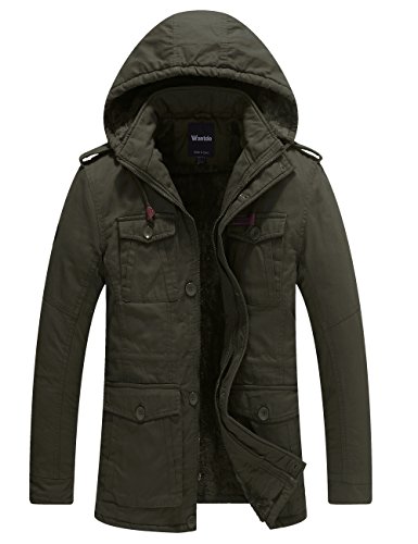 Wantdo Hombre Chaqueta Invernal Desmontable con Forro Grueso