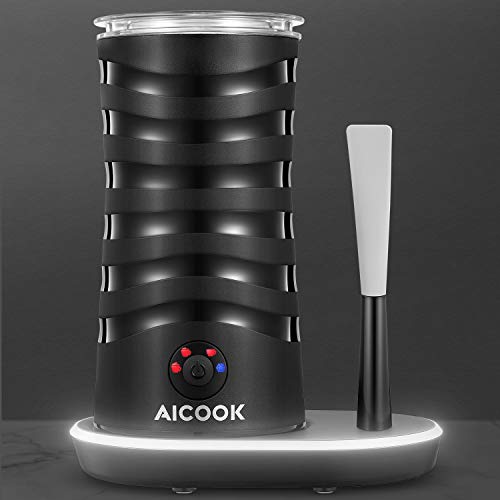 Milk Frother, Aicook High-End Milk Steamer for Hot and Cold Milk Froth, with Double Wall, Strix Control, Non-Stick, Silent Operation for Cappuccino Hot Chocolate, Latte, Coffee
