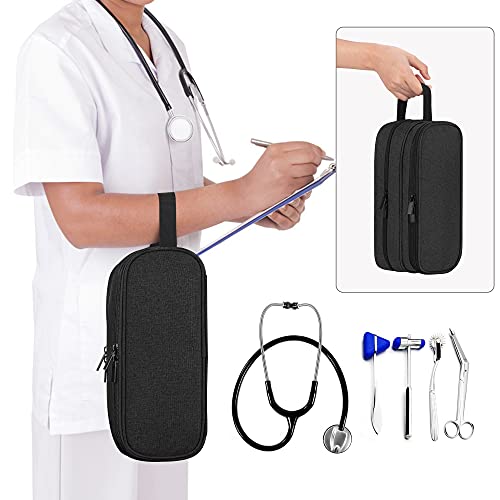 Image of Trunab Stethoscope Carrying Case Hold 2 Stethoscopes or BP Cuffs, Compatible with 3M Littmann /MDF /ADC, Medical Case with Extra Pocket for Nurse Accessories, Essentials for Nurses, Doctors, Black