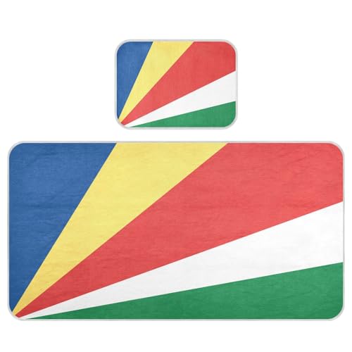 Colchón refrescante para moisés de bebé con bandera nacional de Seychelles, 28 x 52 pulgadas, almohadillas protectoras de colchón absorbentes para bebés y niños pequeños