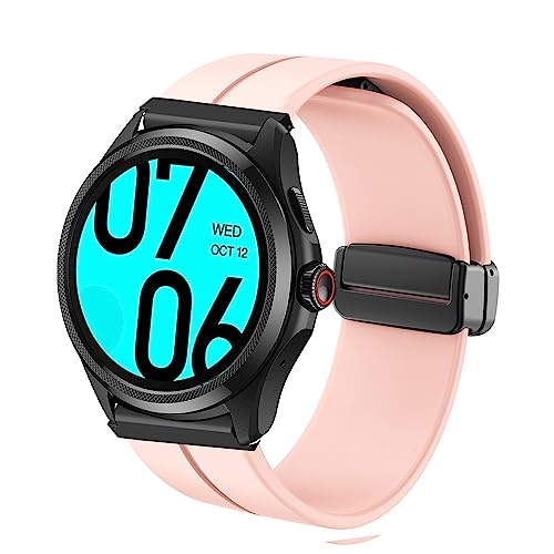 Lamshaw Ticwatch Pro 5 �X�}�[�g�E�H�b�`�o���h 24mm �\�t�g�V���R�����C�o�b�N�� �X�|�[�c���X�g�o���h �����p�X�g���b�v Ticwatch Pro 5 Android�X�}�[�g�E�H�b�`�Ή� (�s���N)