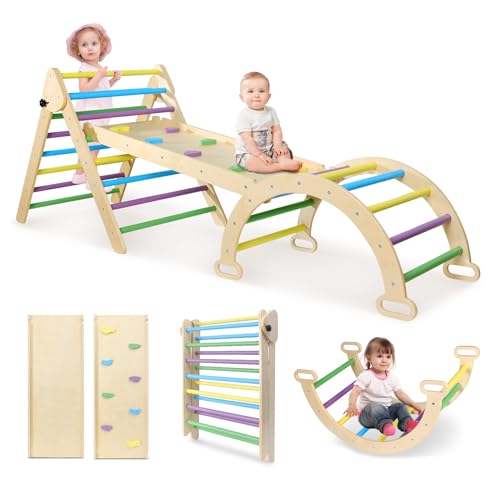FidoFun Pikler Triangle Set Review: 7-in-1 Montessori Climbing Set for Toddlers