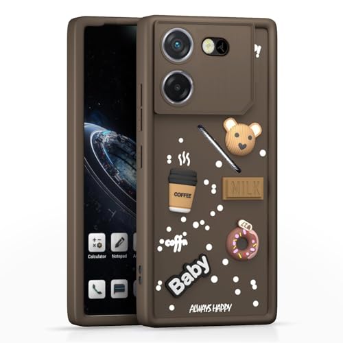 Image of Bintage Ball Bear| Donut| Milk Cake| Baby| Coffee Rubber Case Full Body & Camera Protection Back Cover Compatible for Tecno Pova 5 Pro 5G - Brown