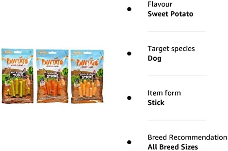 Benevo PAWTATO Treats for Dogs Bargain Bulk Buy 3 Pack Deal- Vegan Vegetarian Low Fat Gluten Free Dog Treats Meat Dairy Free