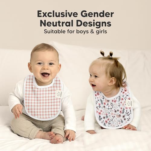 Image of 8-Pack Organic Baby Bibs for Boys, Girls - Soft Cotton Drooling and Teething Bibs for Baby Girl & Boy, Extra Absorbent, Easy To Clean & Put On for Toddler, Newborn, Infant 0-24 Months (Prism)